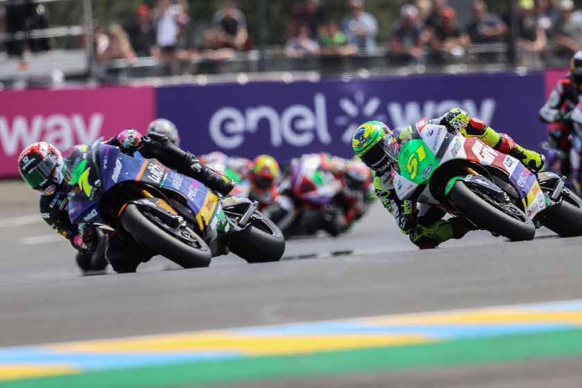 Canepa duelled Granado and then took his first MotoE™ podium-motogp.com