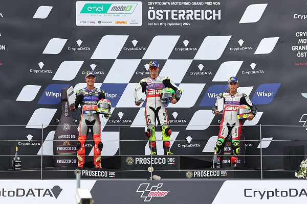 Podio Gara1 MotoE Grand Prix von Österreich 2022 motogp.com